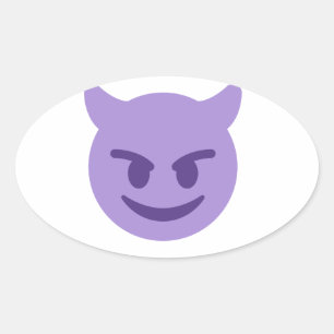 Sticker Ovale emoji diable