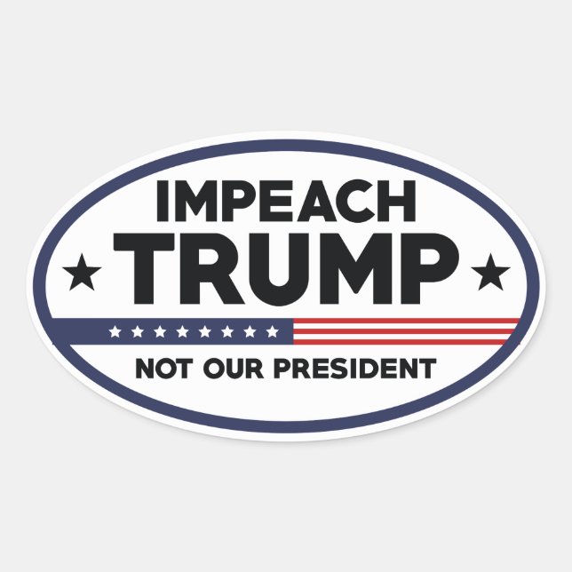 Sticker Ovale Empêcher Trump (Devant)