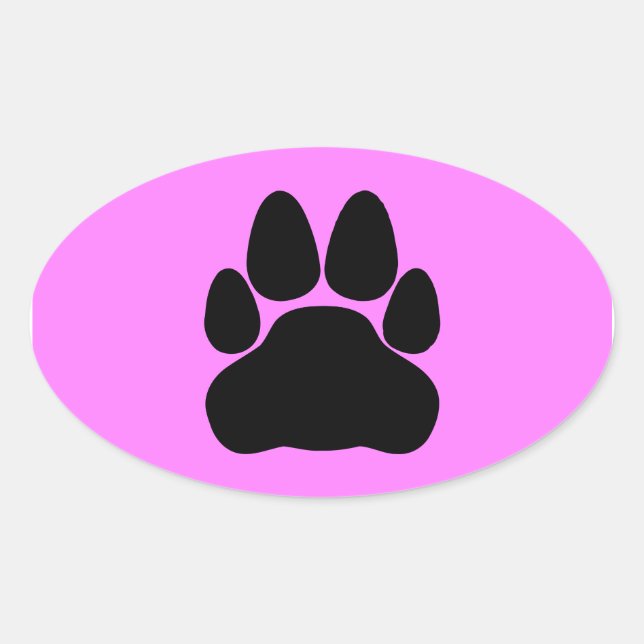 Sticker Ovale Empreinte de patte de chat noir (Devant)