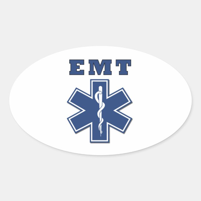 Sticker Ovale EMT Star of Life (Devant)