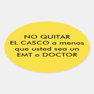 Sticker Ovale en Espanol NE PAS SUPPRIMER (moto) CASQUE