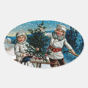 Sticker Ovale Enfants