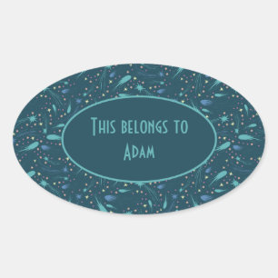 Sticker Ovale Enfants Tirant Star Comet Starry Sky Starlight