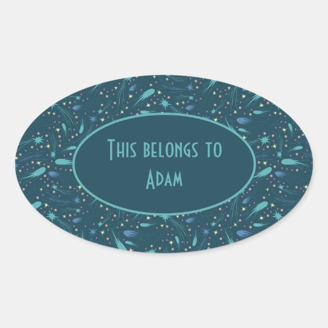 Sticker Ovale Enfants Tirant Star Comet Starry Sky Starlight (Devant)