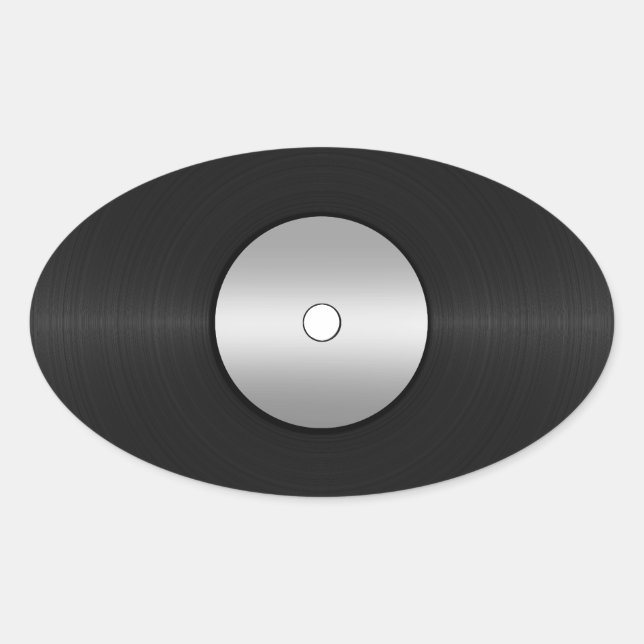 Sticker Ovale Enregistrement LP Vinyl Look (Devant)