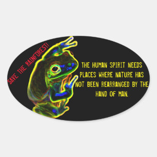 Sticker Ovale Enregistrer l'autocollant Rainforest