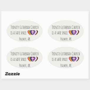 Sticker Ovale Ensemble d'autocollants Trinity Safe Space