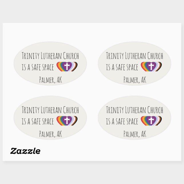 Sticker Ovale Ensemble d'autocollants Trinity Safe Space (Feuille)