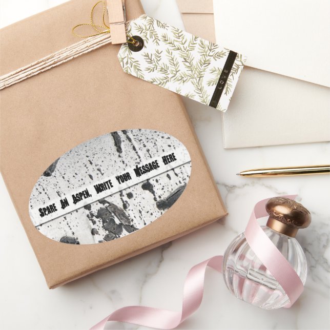 Sticker Ovale Épargner Un Arbre En Aspen (Cadeaux)