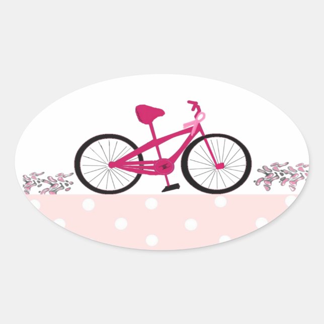 Sticker Ovale équitation pour un Bicyle rose pur (Devant)