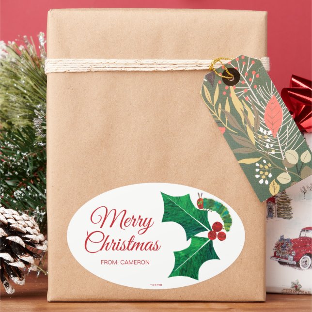 Sticker Ovale Eric Carle Christmas Caterpillar (vacances)