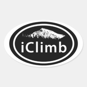 Sticker Ovale Escalade iClimb Mountain
