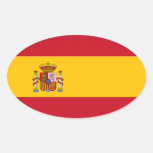 Sticker Ovale Espagne - Drapeau espagnol