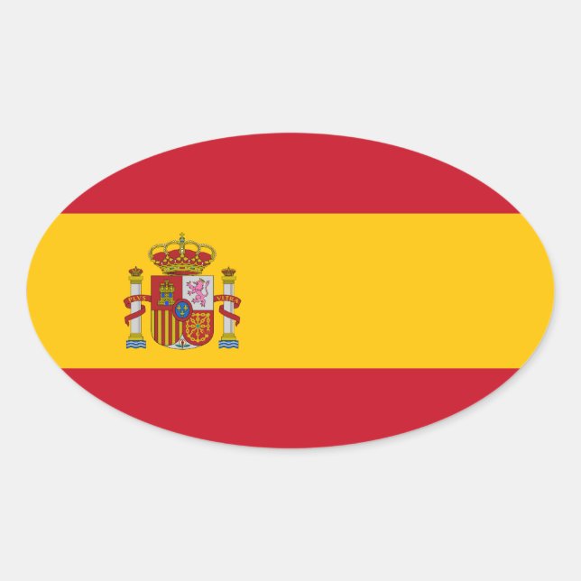 Sticker Ovale Espagne - Drapeau espagnol (Devant)