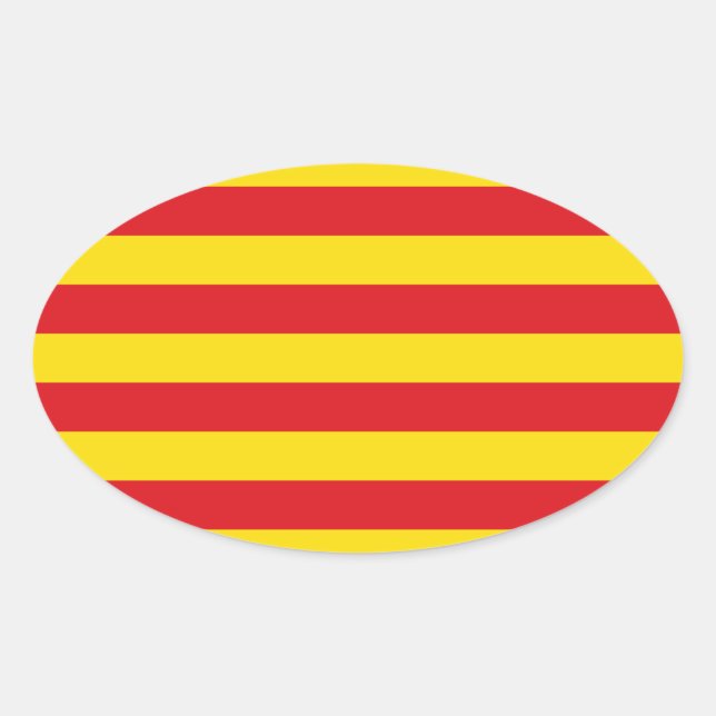 Sticker Ovale Espagne : La Senyera Catalogne (Devant)