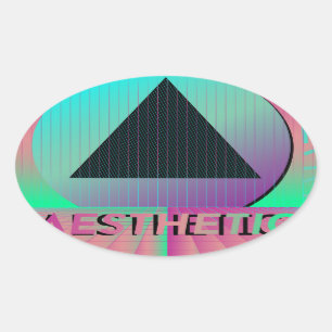 Sticker Ovale esthétique des ondes de vapeur