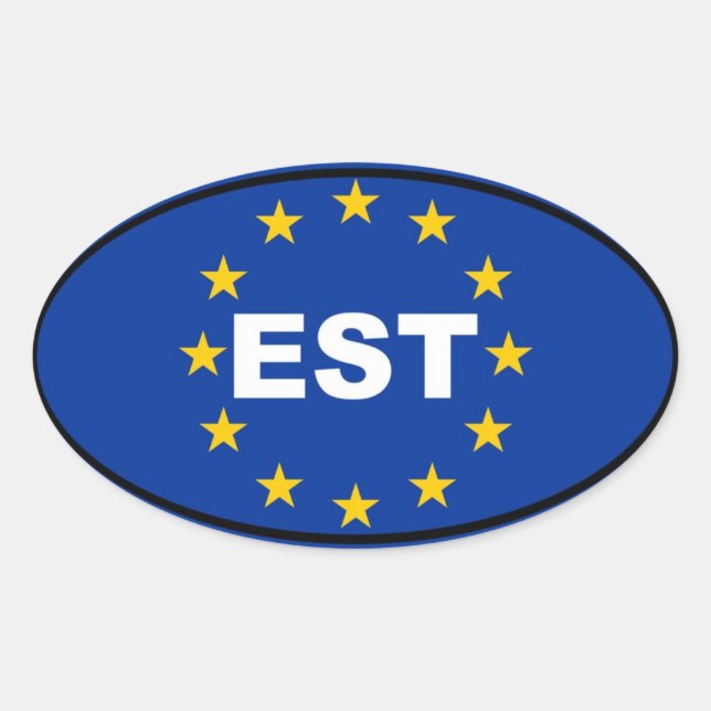 Sticker Ovale Estonie - EST - Union européenne (Devant)