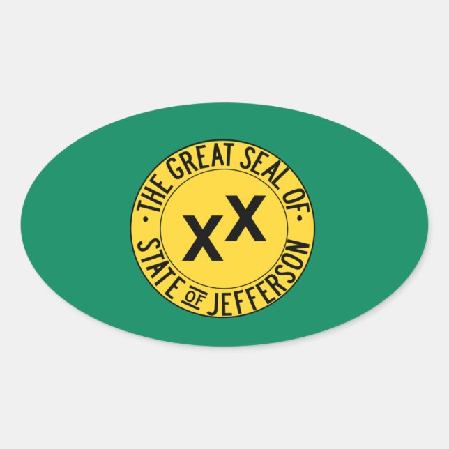 Sticker Ovale État de Jefferson (Devant)