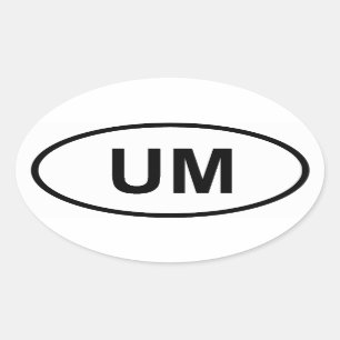 Sticker Ovale États-Unis Iles Mineures Extérieures << UM >>