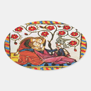 STICKER OVALE ETERNEL LOVE VALENTINE'S DAY OVAL PARCHMENT