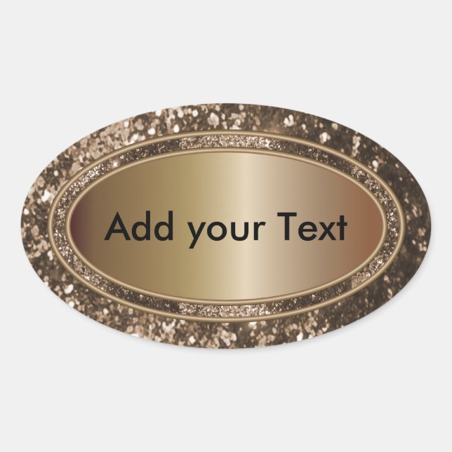 Sticker Ovale Étincelles Brown de Glam (Devant)