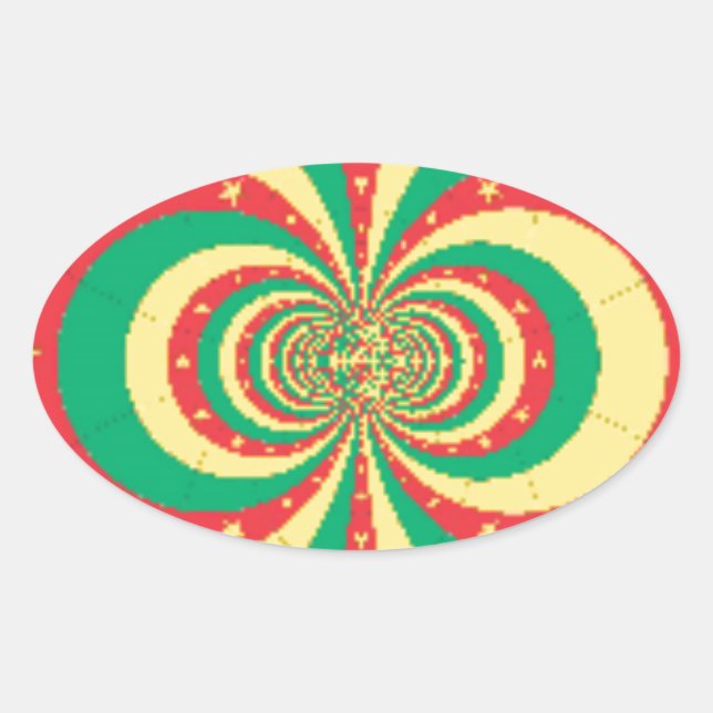 Sticker Ovale étoile à cinq branches République du Cameroun (Devant)