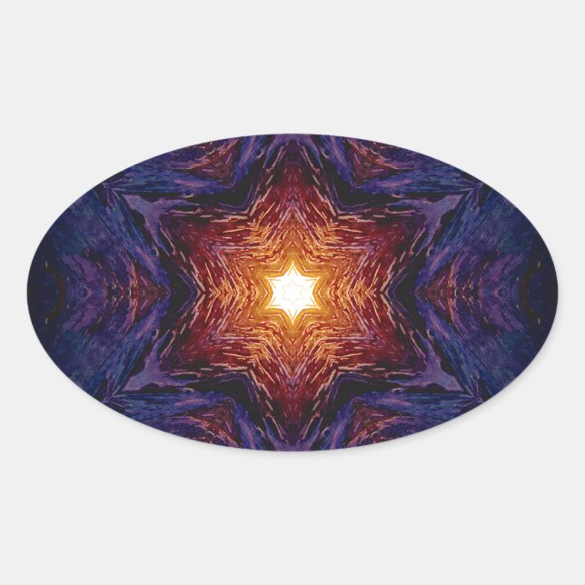 Sticker Ovale Étoile de David 1 (Devant)