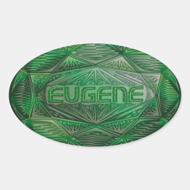 Sticker Ovale Eugene Emerald (Devant)