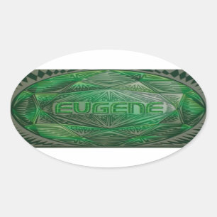 Sticker Ovale Eugene Emerald