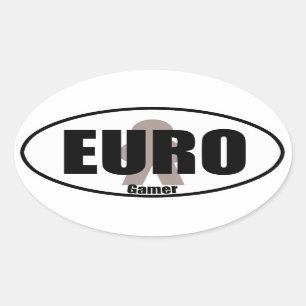 Sticker Ovale Euro Gamer Funny Meeple Tabletop Style Decal