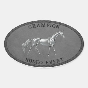 Sticker Ovale Événements de Rodéo Champion de l'Équipement Occid
