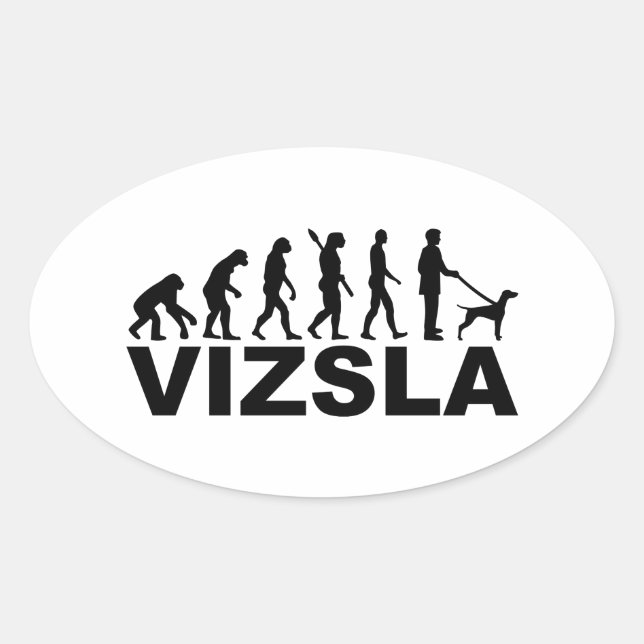 Sticker Ovale Évolution de Vizsla (Devant)