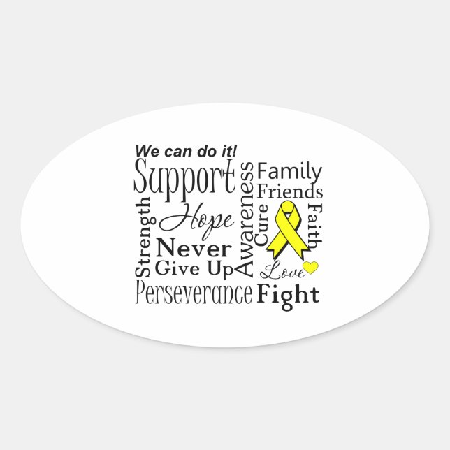 Sticker Ovale Ewing Sarcoma Mots de soutien (Devant)