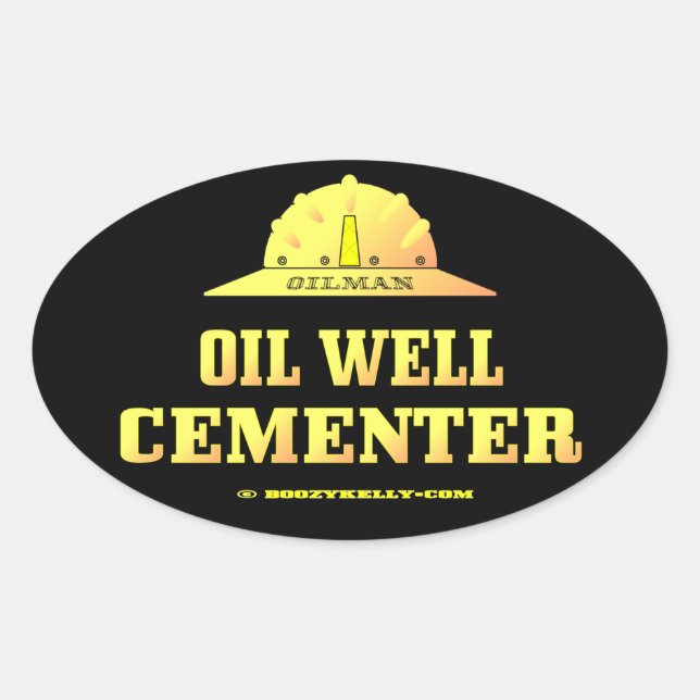 Sticker Ovale Expert pétrolier, puits de pétrole Cementer, (Devant)