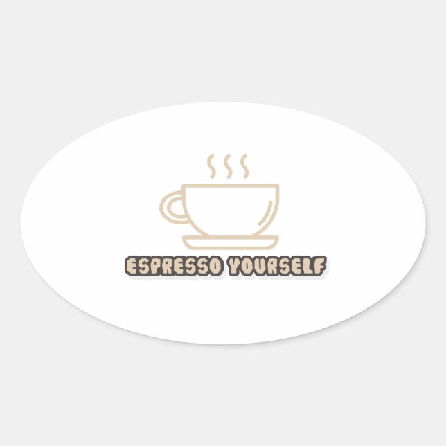 Sticker Ovale exprimez votre espresso (Devant)