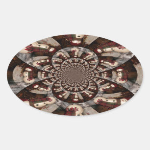 Sticker Ovale Extraordinaire Snowman