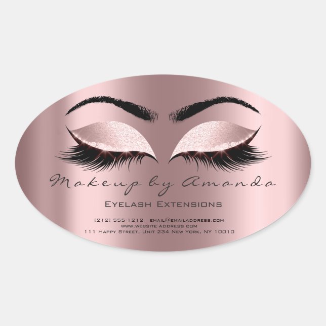 Sticker Ovale Eyelash Extension maquillage Artiste Beauté Prince (Devant)