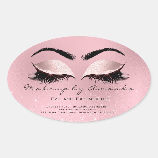 Sticker Ovale Eyelash Extension Ronde Maquillage Artiste Beauté  (Devant)