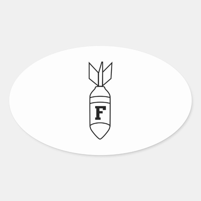 Sticker Ovale F Bombe (Devant)