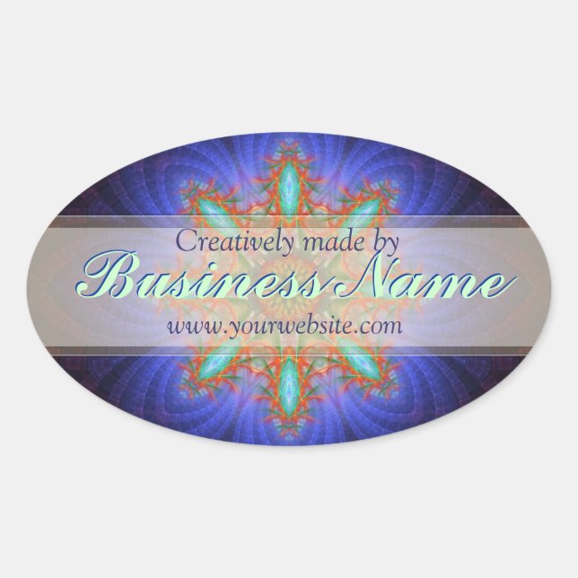 Sticker Ovale Fabriqué de façon créative par Fractal Art Étiquet (Devant)