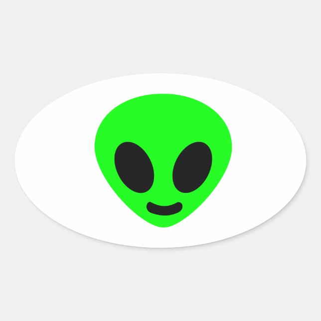 Sticker Ovale Face Alien (Devant)