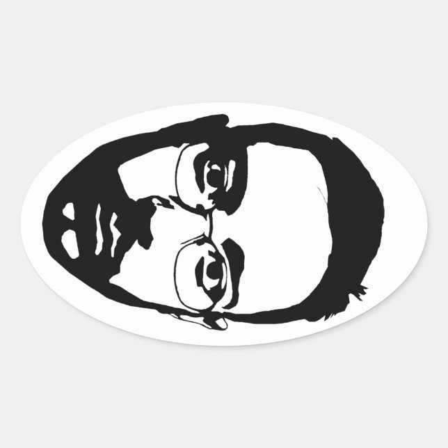 Sticker Ovale Face (autocollant ovale) (Devant)