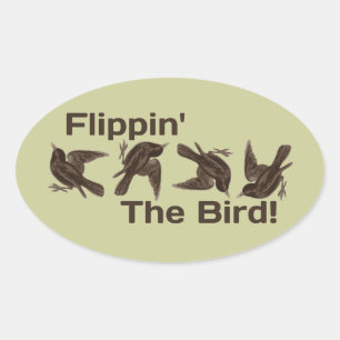 Sticker Ovale Faire tomber l'oiseau