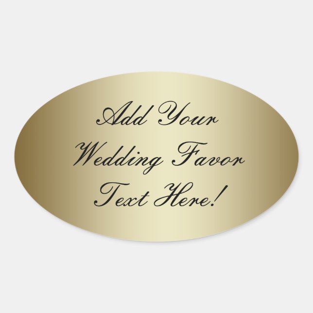 Sticker Ovale Faites votre propre Gold Wedding Favoriser (Devant)
