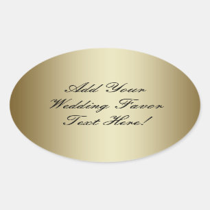 Sticker Ovale Faites votre propre Gold Wedding Favoriser