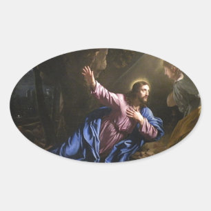 Sticker Ovale Faith Love Cross Prière Christianity Peace Destiné
