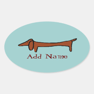Sticker Ovale Fameux Dachshund Abstrait