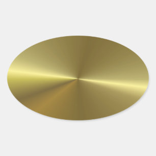 Sticker Ovale Faux Gold Metallo Look Modèle noir élégant