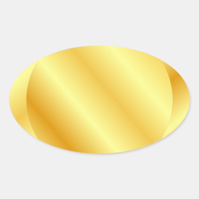 Sticker Ovale Faux Or Modèle Vierge Ajouter Texte Monogramme (Devant)