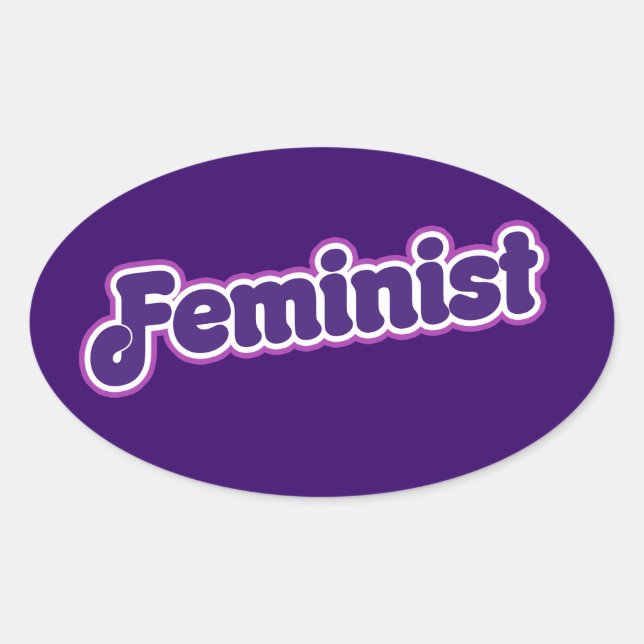 Sticker Ovale Féministe (Devant)